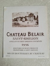 étiquette vin Château Belair