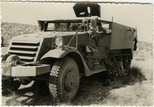 PHOTO ANCIENNE - VINTAGE SNAPSHOT - MILITAIRE CHENILLETTE CAMION -MILITARY TRUCK