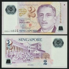 Singapore SINGAPOR Billet 2 Dollars POLYMER ND UNC NEUF