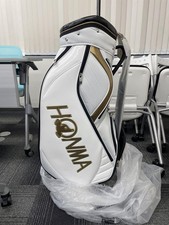 Sac de golf HONMA blanc/or sac de transport chariot rare Japon jamais utilisé