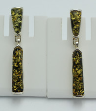 Boucles D'Oreilles Designer En Ambre 925 Argent Sterling Bijoux En Ambre Unique