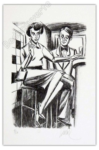 Affiche lithographie loustal - lithographie,