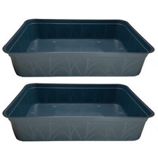 Lot de 2 Bacs à Plantes Stables Sans Trous de Fond 38 x 28 x 8 cm - Rangement...