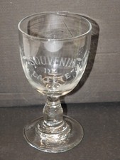 -ANCIEN VERRE Soufflé SOUVENIR de la FETE dépoli  COLLECTION BISTROT VITRINE  D