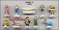 Shrek Partie 2 Rare Set 10 Mini Figurine En Porcelaine Collection FEVES Poterie
