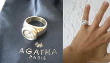 grosse bague AGATHA sertie TAILLE 53 Argent MASSIF 925 MINERVE / 7gr N°530