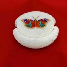 Marbre Coaster Set Incrustation Pietra Dura Art Pierre Cadeau