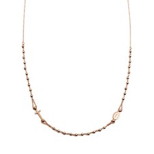 Collier chapelet rose 18k - or,