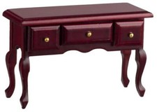 Maison de Poupées Acajou 3 Tiroir Console Table en Bois Entrée Meuble de Salon