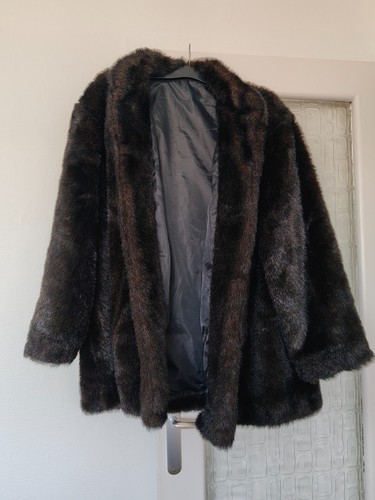 Manteau fourrure noir - manteau,