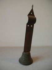 Ancienne cloche n°7 de portail entrée de magasin en métal et bronze de 32 cm