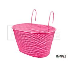 Panier Avant Ovale Avec Crochets Pliables Rose Vélo Fille