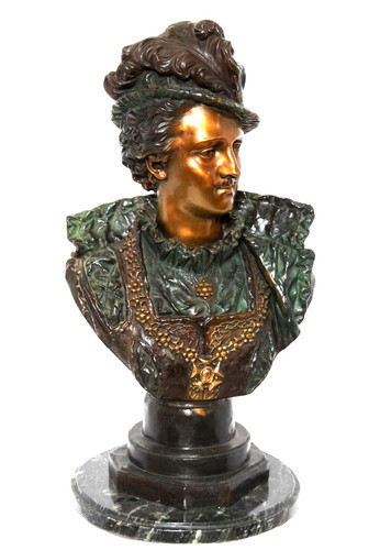 Antique bronze bust french - bronze, bust,