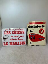 2 ANCIENNE PLAQUE PUBLICITAIRE DE BOUCHERIE EN PLASTIQUE