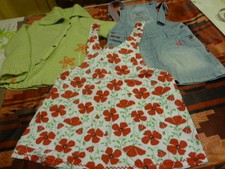 lot===== 4ans,fillette lot 3piéces veste ,robe jupe jeans   griffée disney  