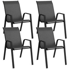 Outsunny Lot de 4 chaises de