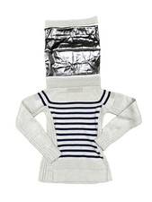 Jean Paul Gaultier  Striped Funnel Astronaut Neck Sweater  Size S Mesh