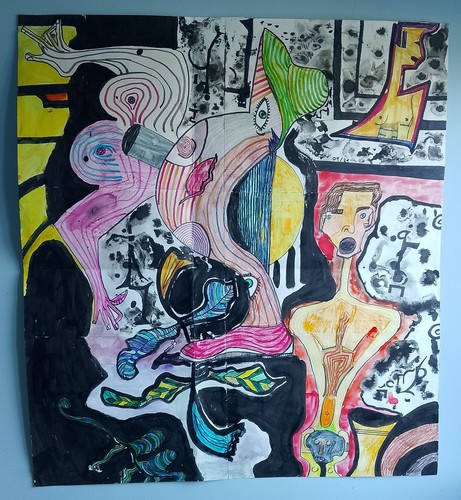Techniques mixtes art brut - art,