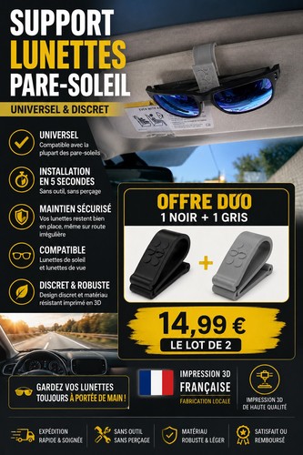 Support lunettes pare - lunettes, pare-soleil
