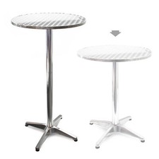Table Bistro haute Bar Aluminium Réglage hauteur 70/110cm Ø 60cm Salon Jardin