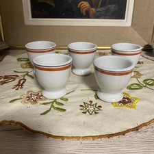 5 Coquetiers Jacques Lobjoy Porcelaine D'Auteuil Service Bistrot