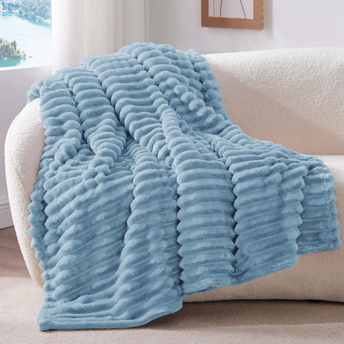 Plaid polaire bleu - plaid,