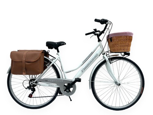 Bicyclette femme ville - bicyclette, blanche