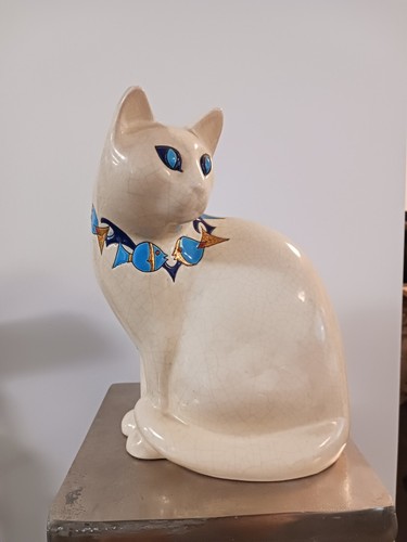 Chat assis emaux longwy - assis,
