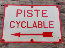 ANCIENNE PLAQUE FIBRE PISTE CYCLABLE