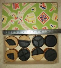 Boîte 8 tampons anciens scrapbooking école demi quart tiers cercle déco dessin