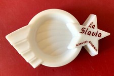 Cendrier étoile La Slavia publicitaire ancien verre blanc France