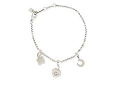 BRACELET CHOPARD HAPPY DIAMOND LUCKY 855811 OR BLANC 18K DIAMANT 0.05 CT 4200€