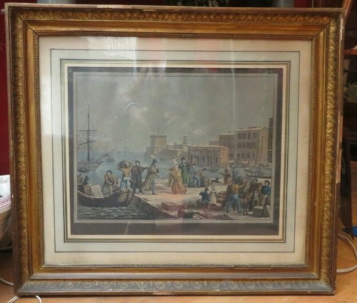 Gravure couleur ancienne xixe - gravure,