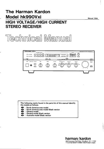 Manuel service pour - pour, harman
