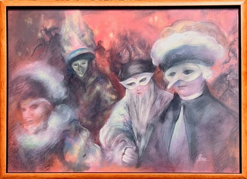 Tableau pastel encadré - tableau, ,