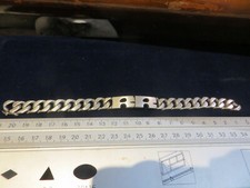 LOURDEE GOURMETTE ANCIENNE ARGENT INITIALES " R R " / 21,5cm - 55g poincon crabe