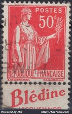 FRANCE TYPE PAIX N°283 AVEC