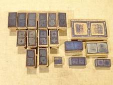 18 anciens tampons scolaires école timbre caoutchouc  thème dominos