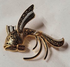 BIJOU VINTAGE BROCHE POISSON OR DE TOLEDE TOLEDO # K1