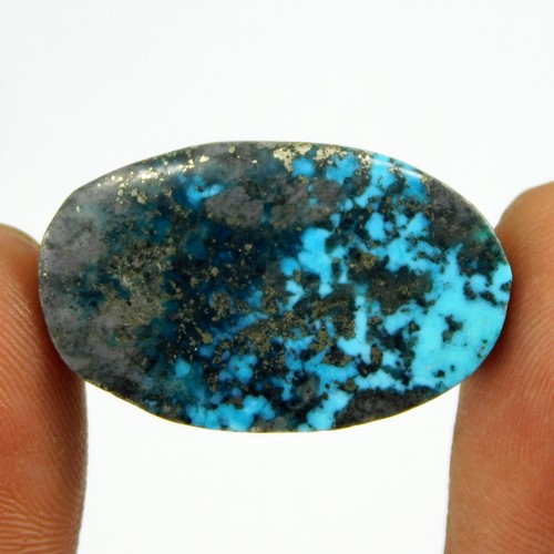Cabochon ovale bleu turquoise