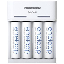 Panasonic BQ-CC61 + eneloop AA Chargeur de piles rondes NiMH LR03 (AAA), LR6