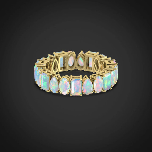 Bague opale multi - feu, bracelet