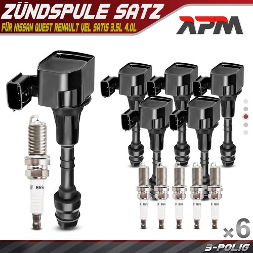 Bobine allumage bougies - 6x, +