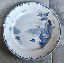 Ancienne Vaisselle Assiette Plate Gien Modèle Vol d Oiseaux Terre De Fer