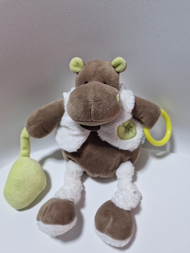 Doudou hippopotame marron vert - doudou,