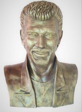 Sculpture Buste Johnny Hallyday 45 cm plâtre polyester patine de finition Bronze