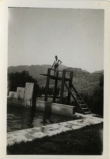 PHOTO ANCIENNE - VINTAGE SNAPSHOT - PLONGEOIR PLONGEON PISCINE - SWIMMING POOL