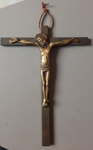 Crucifix bronze ancien christ - crucifix,
