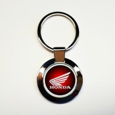 Porte-clés Honda acier inoxydable rond 