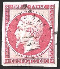 FRANCE EMPIRE N°17 A CARMIN/ROSE BELLES MARGES SUPERBE
